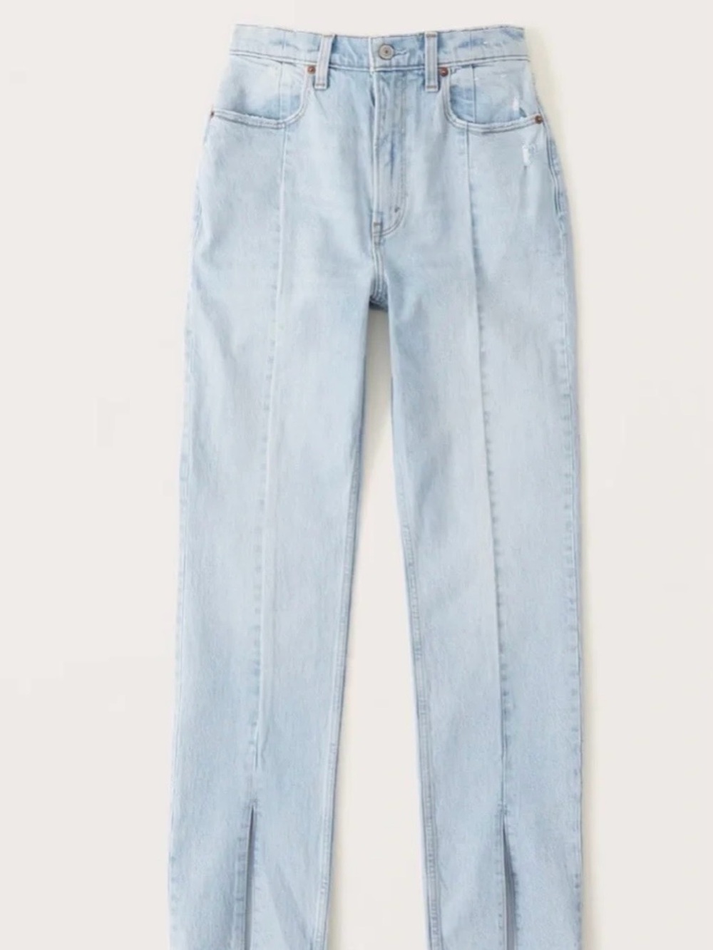 Abercrombie & Fitch Light Blue High-Rise Straight Jeans
